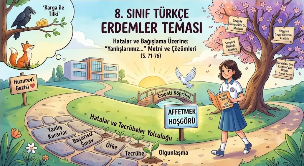 8. Sınıf Türkçe Yanlışlarımız Metni Sayfa 71-73-74-75-76 Cevapları